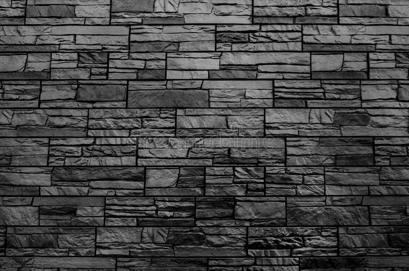 Modern Dark Brick Wall. Pattern of Decorative Stone Wall Background.  Surface Black Wall Texture Stock Photo - Image of cement, background:  174546264