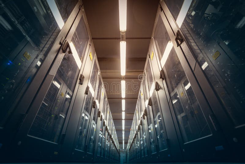 Modern data center room. stock image