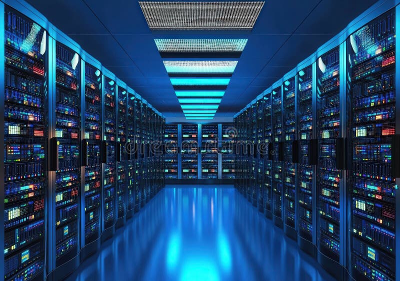 Modern Data Center Infrastructure vector illustration