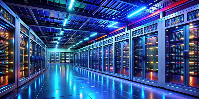 Optimize Data Center Resources with Virtualization for Cost Savings and Enhanced Performance stock illustration