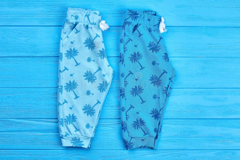 Blue patterned baby summer leggings. Cotton fashion design new