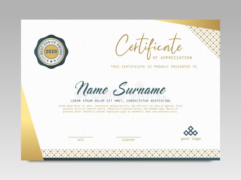 Certificate Template Awards Diploma Background Vector Modern Design