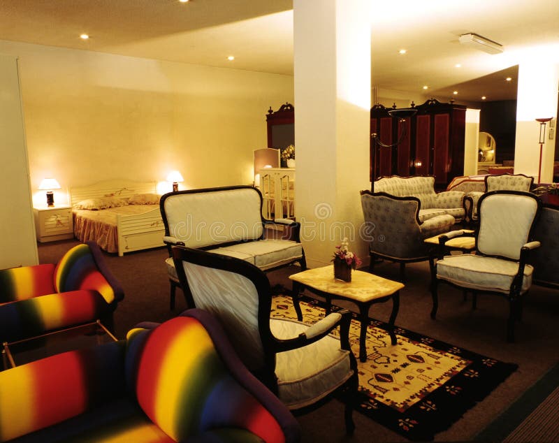 Modern Design Dining Room, Bedroom, Living Room Sets Stock Photo