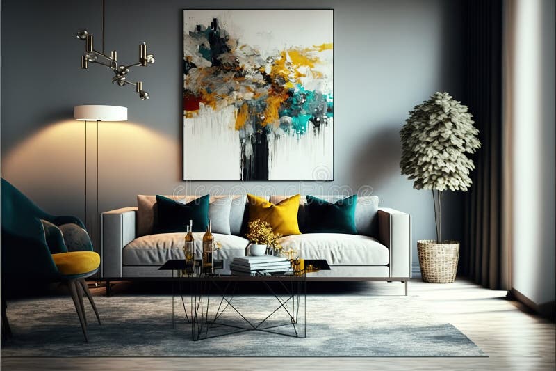 Modern Design Home Interior of Living Room. Stylish Home Decor