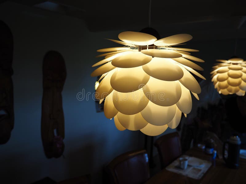 Modern design lamp made out of white parts royalty free stock image