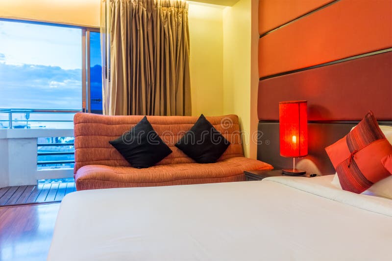 Sofa for Relaxation at Corner of Master Bedroom Stock Image Image of