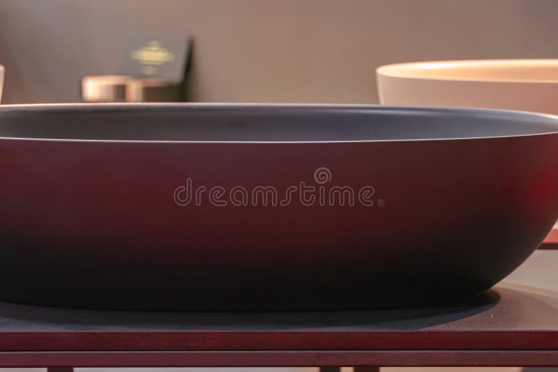 Modern Design Oval Bathtub Made of Composite Materials Stock Image