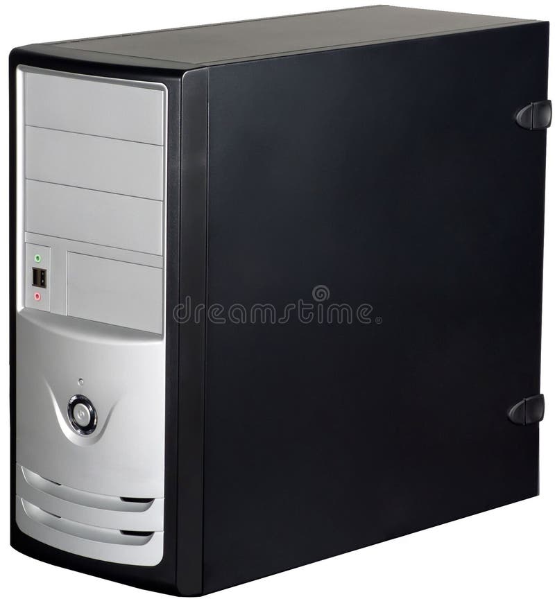 Modern desktop computer tower case royalty free stock photos