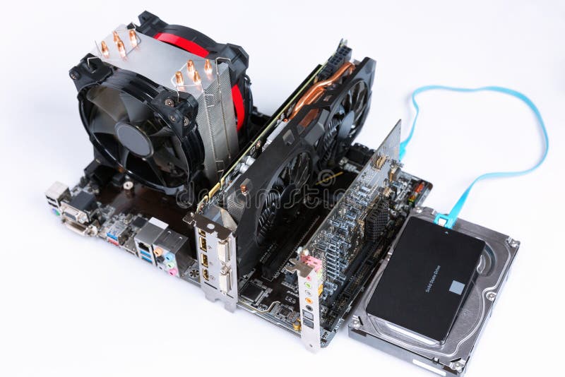 Inside Desktop PC Gaming and Cooling Fan CPU System with Multicolored LED  RGB Light Show Statu Stock Photo - Image of card, equipment: 175884332