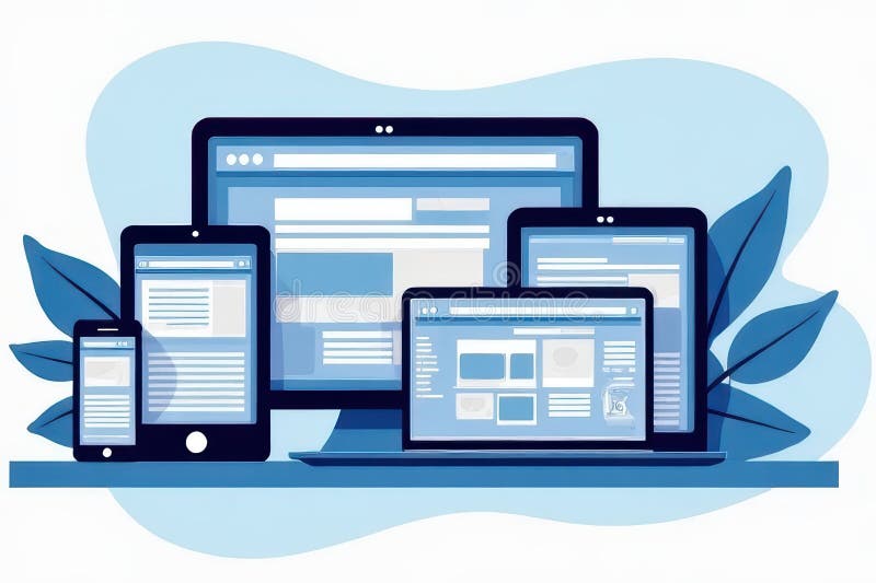 Modern Device Web Optimization vector illustration