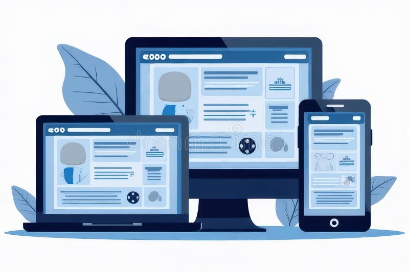 Modern Device Website Optimization royalty free illustration