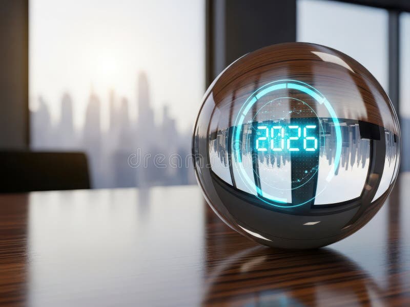 Modern digital clock displaying time stock illustration