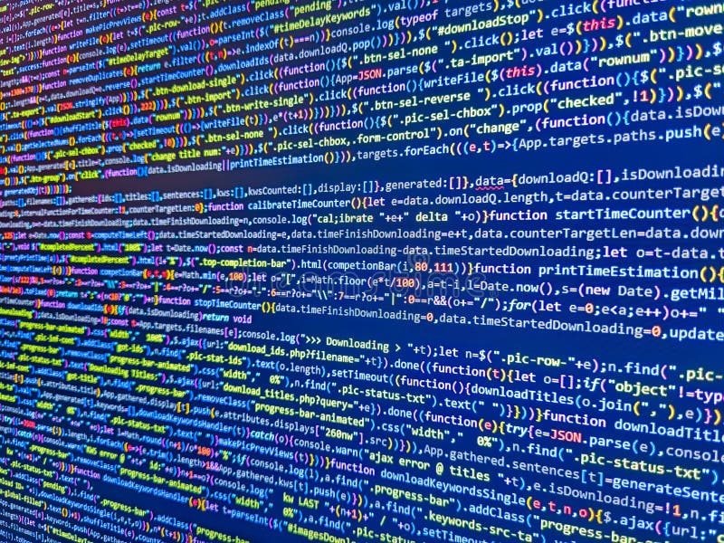 Modern Digital Data Bits of Technology, Abstract Background on Monitor