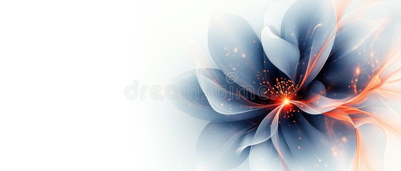 Modern digital flower illustration with glowing petals and abstract design. , ai generative vector illustration
