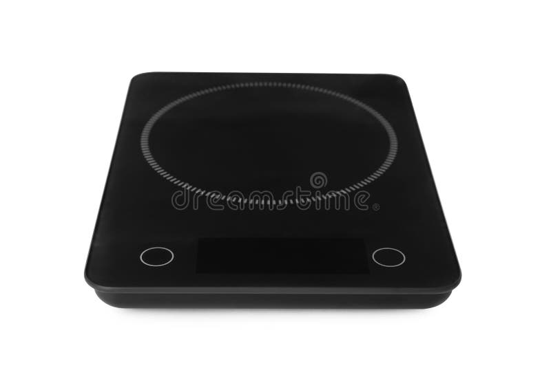 Modern Digital Kitchen Scale Isolated on White Stock Image Image of