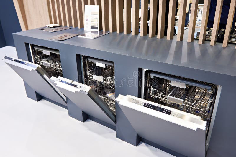Modern Dishwashers on Display at Store Stock Photo Image of customer