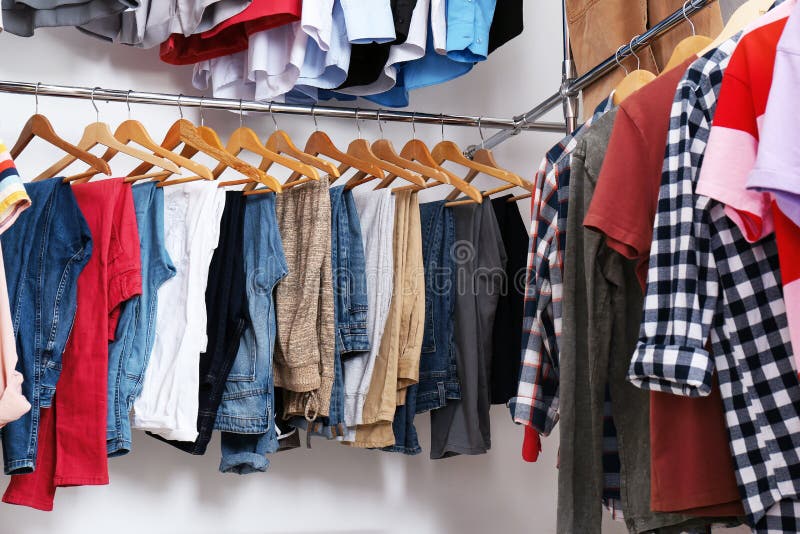Modern Dressing Room with Different Clothes Stock Photo Image of
