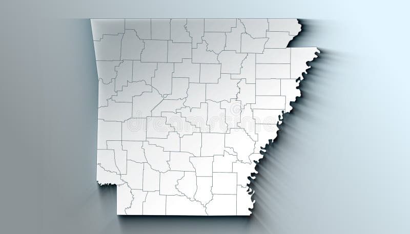 Modern Dynamic White Map Of Arkansas With Counties Stock Illustration Modern Dynamic White Map Arkansas Counties State United States Boundary Lines 326776794