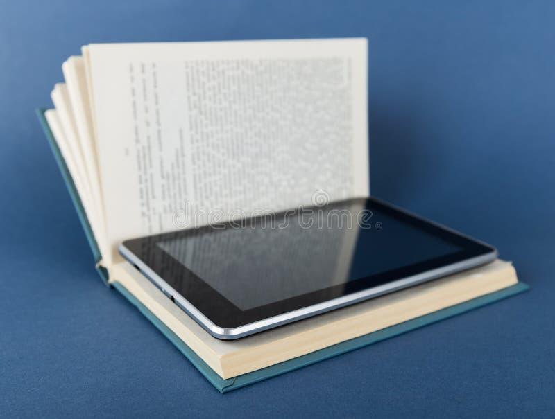 Modern Ebook Reader In Traditional Book Stock Image Image of learning