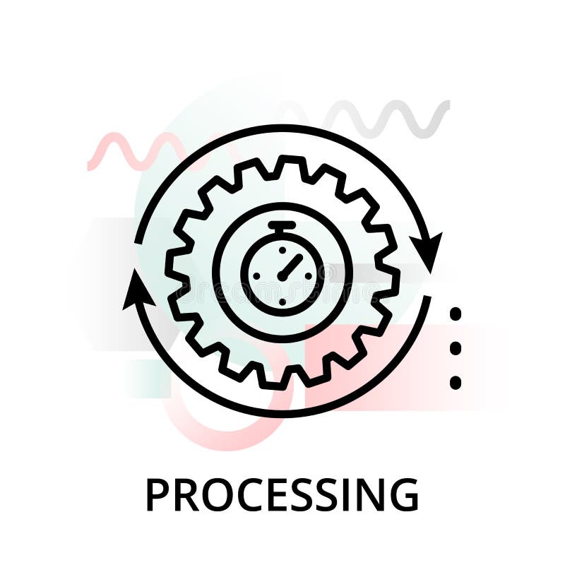 Processing Icon On Abstract Background Stock Vector - Illustration of