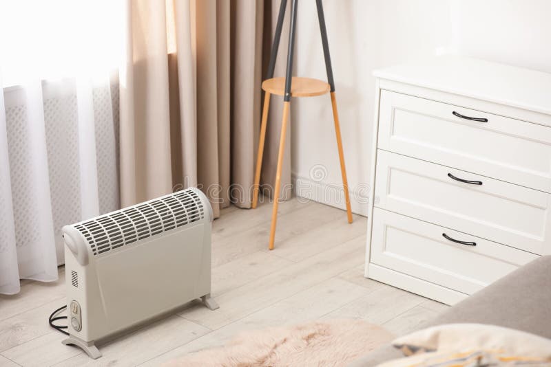 Modern Electric Heater in Room Interior Stock Image Image of heater