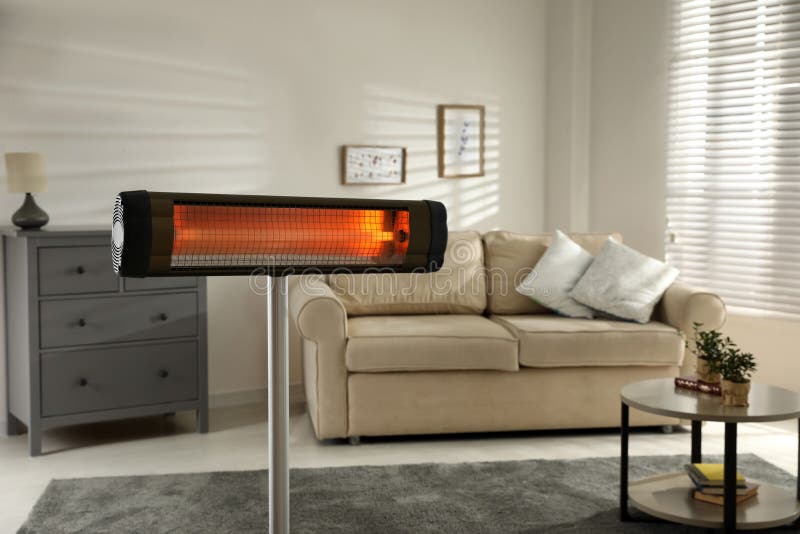 Modern Electric Infrared Heater in Living Room Stock Image Image of