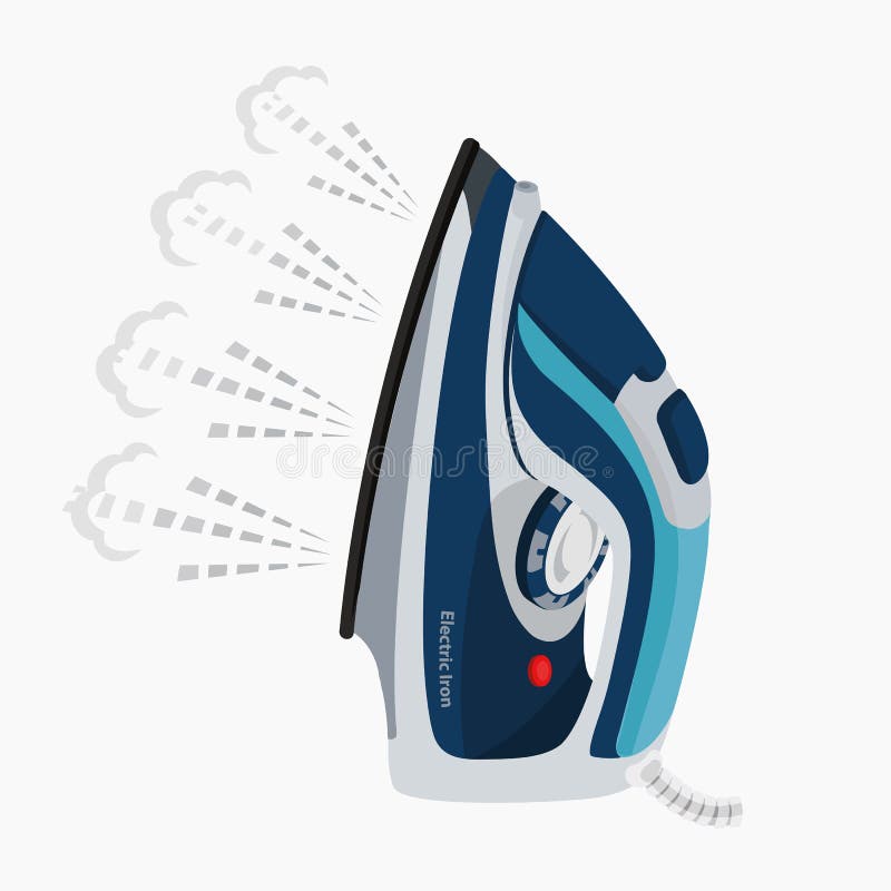 Modern electric iron with steam function stock illustration