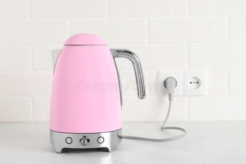 Modern Electric Kettle on Counter in Kitchen Stock Photo Image of