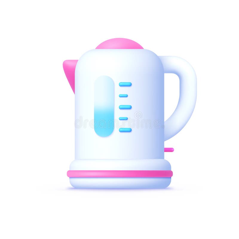Modern Electric Kettle 3d, Great Design for Any Purposes. Vector