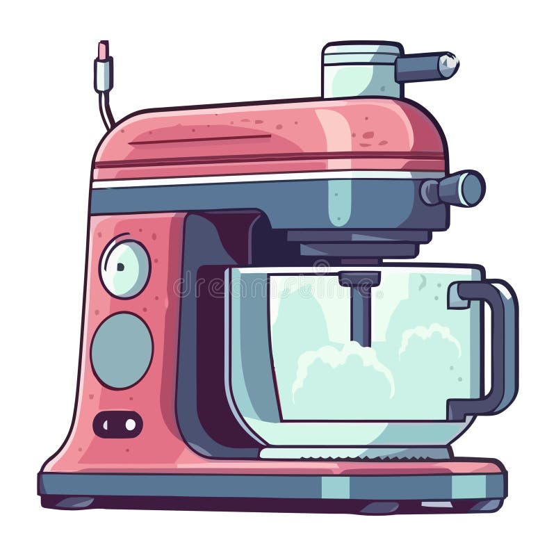 Modern electric mixer icon with metal handle royalty free illustration