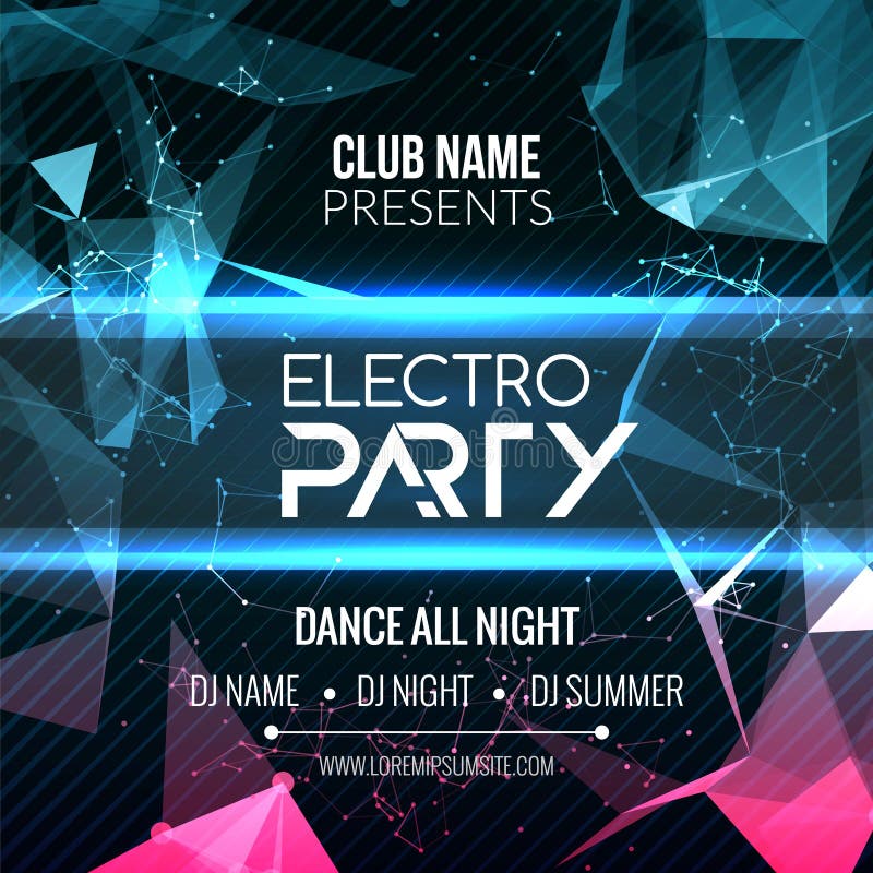 Modern Electro Party Template, Dance Party Flyer, Brochure. Night Party ...