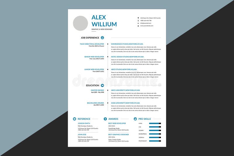 Modern and Elegant Resume Vector Template vector illustration