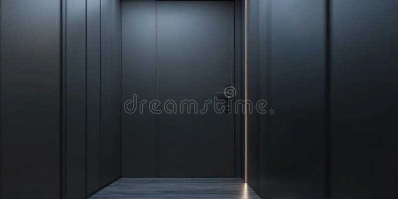 Modern Elevator Interior with Dark Gray Walls royalty free stock photography