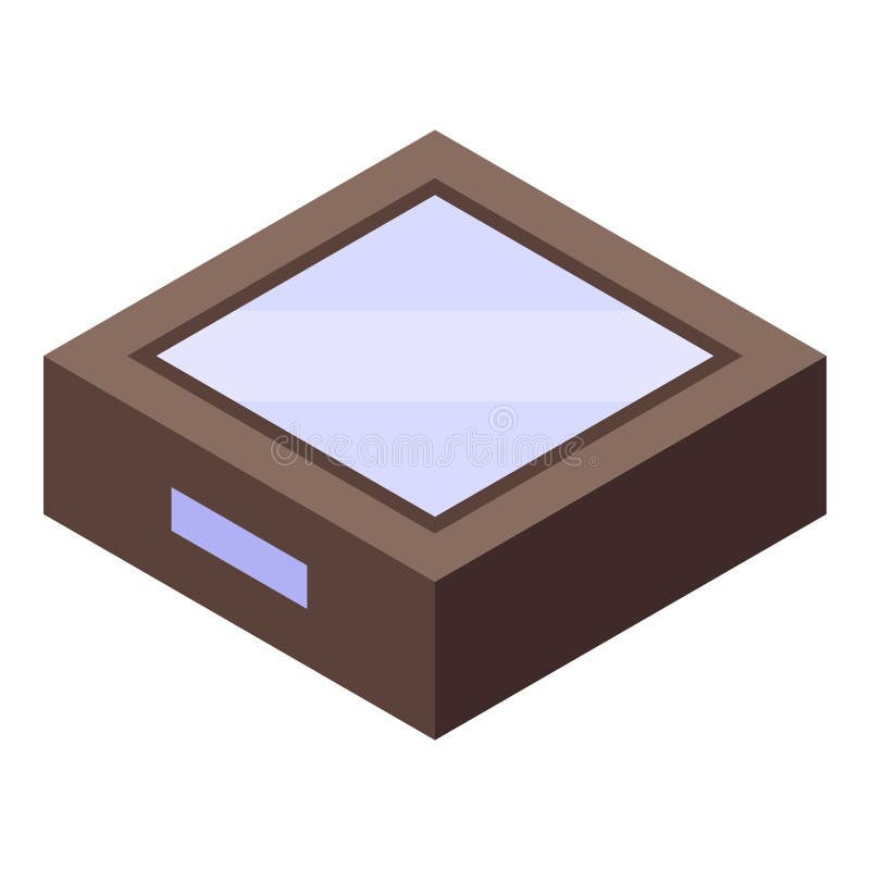 Modern empty aquarium with glass lid isometric view royalty free illustration