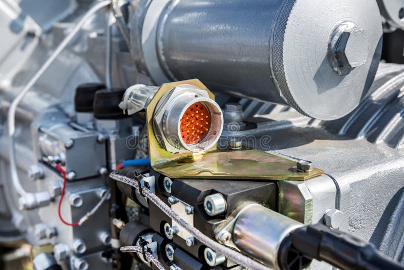 Modern engine closeup royalty free stock photo