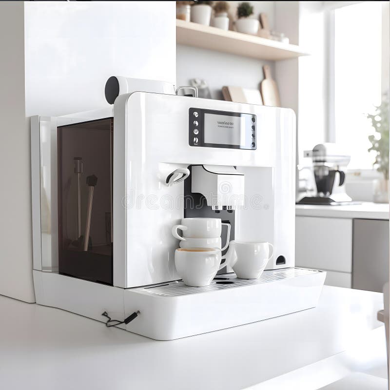 Modern Espresso Coffee Machine in Kitchen Stock Photo Image of