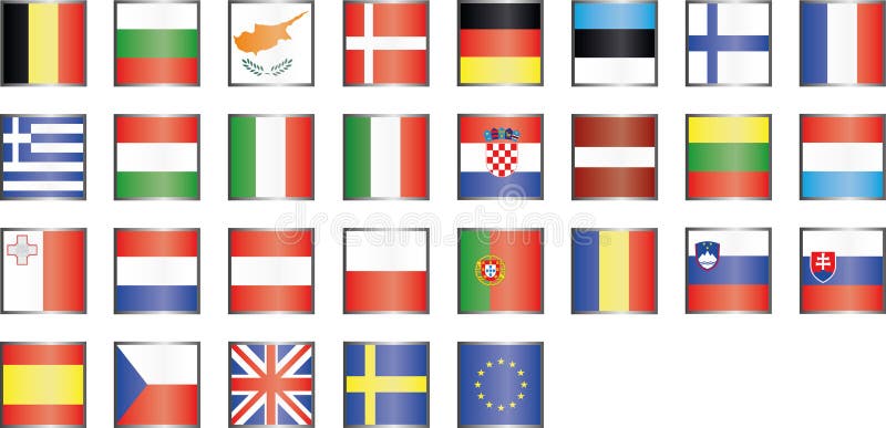 Modern EU Flag Icons vector illustration Modern EU Flag Icons vector illustration