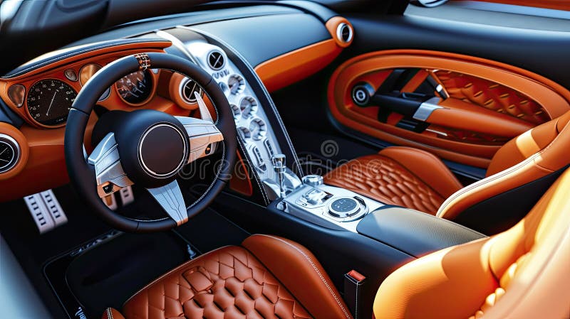 Modern and expensive car interior royalty free illustration