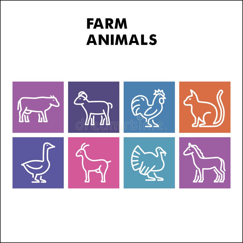 Farm Animals Line Icon Set, Home Animal Symbols Collection or Sketches. Animals from a Farm Linear Style Signs for Web Stock Vector - Illustration of agriculture, farm: 197418655 Farm Animals Line Icon Set, Home Animal Symbols Collection or Sketches. Animals from a Farm Linear Style Signs for Web Stock Vector - Illustration of agriculture, farm: 197418655