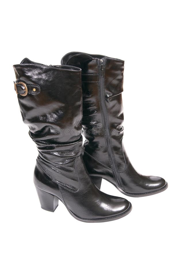 Modern Feminine Winter Boots on a White. Stock Photo Image of beauty