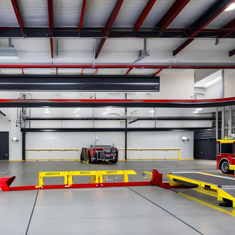 A modern fire station with quick response infrastructure and training facilities4 royalty free illustration