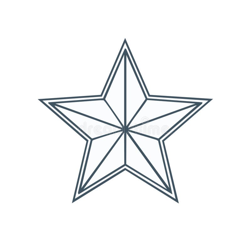 Modern five-pointed star outline icon with geometric inner lines vector illustration royalty free illustration