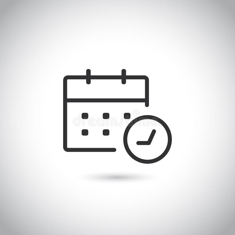 Modern flat calendar clock icon. Vector illustration. stock illustration