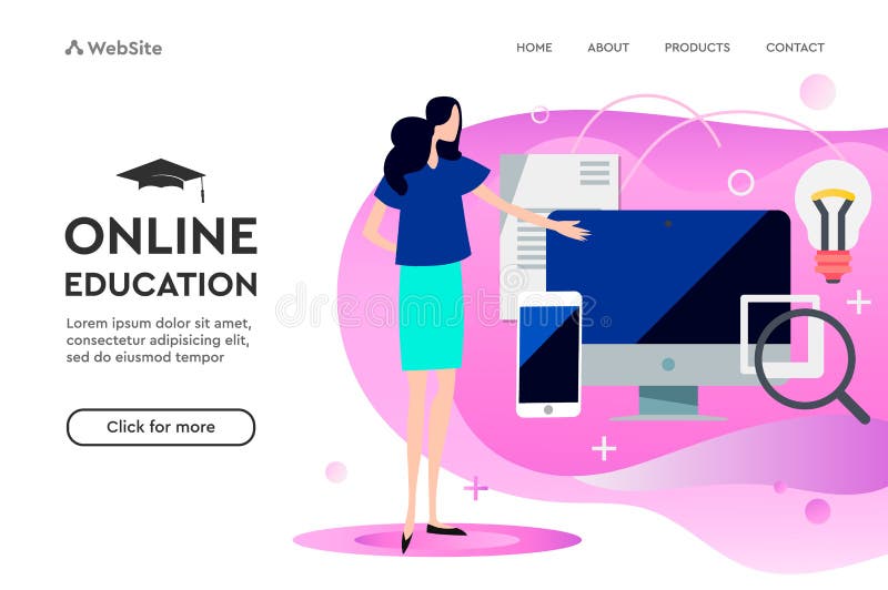 Modern flat design concept of Online Education for website and mobile website. Landing page template. Easy to edit and vector illustration Modern flat design concept of Online Education for website and mobile website. Landing page template. Easy to edit and vector illustration