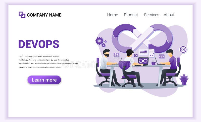 Modern Flat design concept of Programmers at work concept, software development with characters. Can use for web banner, business royalty free illustration