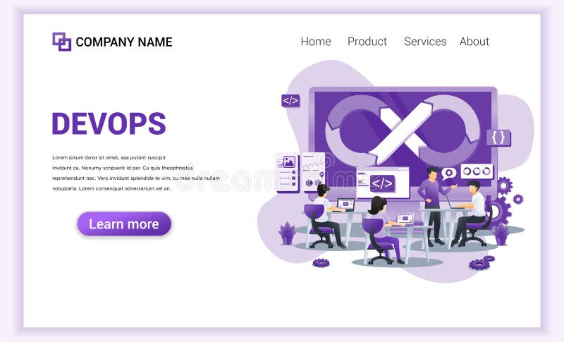 Modern Flat design concept of Programmers at work concept, software development with characters. Can use for web banner, business royalty free illustration