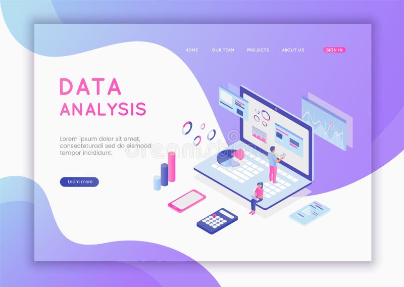 Modern flat design isometric concept of Data Analysis for website and mobile website. Data analysis, and office stock illustration Modern flat design isometric concept of Data Analysis for website and mobile website. Data analysis, and office stock illustration