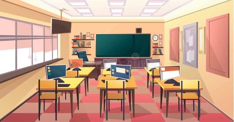 Modern empthy classroom background 366922 Vector Art at Vecteezy