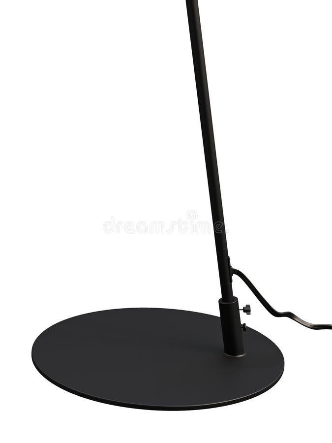 Modern Floor Lamp with Black Metal Angular Base, Black Polyester Shade