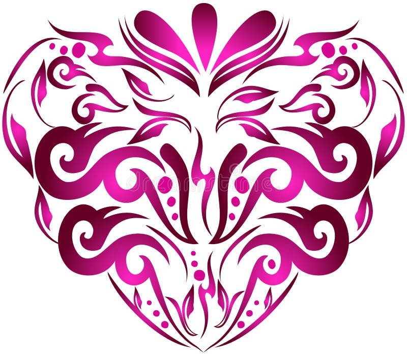 Modern floral heart royalty free illustration